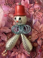 Antik gablonz üveg figura karácsonyfadísz bohóc