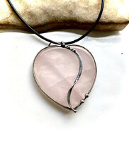 Óriás  SZÍV  rózsakvarc medál egyedi darab