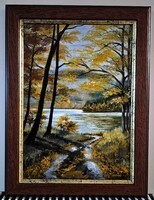 Czinóber - Októberi tabló ( 21 x 30, olaj, új keretben )