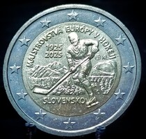 Szlovákia 2 euró, ND (2025) 100. évforduló – Az első nemzetközi sporttorna Szlovákiában A18A1