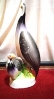 Hungarian Hand painted Pheasant Mother and baby 20 cm high