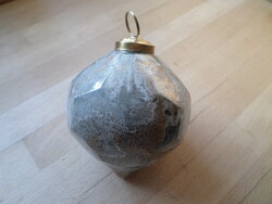 Kékes-szürke arany márványmintás csúcsos karácsonyfadísz