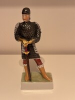 Antik Herendi porcelán katona figura