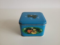 Régi fémdoboz karácsonyi vintage doboz