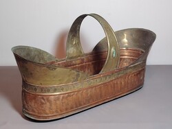55 cm Antik réz és sárgaréz kaspó 1910-1930 ALKUDHATÓ