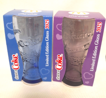 Coca Cola üveg pohár kék, lila (2 darab)