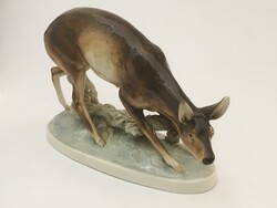 Royal Dux porcelán őz figura