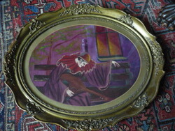 Art deco, selyemre festett Pierrot 2306 17