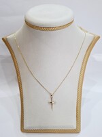 Új, 14 karátos arany nyaklánc és kereszt medál szett (No. 340.)