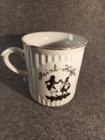 Cseh, jelzett, Mozart árnyképes Meinl-Kaffee porcelán bögre