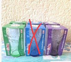 Coca Cola üveg pohár zöld, lila ( 2+2 darab)