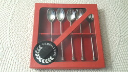 Ezüstözött teáskanál készlet,koktél vagy latte kanál 5 db.