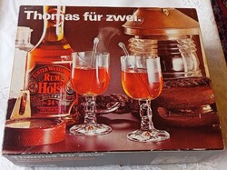 Kétszemélyes grogos pohár készlet - soha nem használt retro darab!