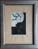 Holdra néző - art deco litográfia