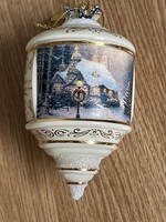 Gyönyörű vaj színű,  üveg karácsonyfa dísz, nem volt használva.