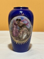 Zsolnai porcelán. Antik Zsolnay barokk jelenetes váza
