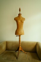 Extrém ritka! Kisebb méretű régi próbababa bakfis szabóbaba papier maché