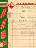Számla: TÉGLA- és CSERÉPGYÁR, Szőreg.