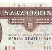 100 forint 1992 Nyomdahibás festékhibás festék elkenődés UNC