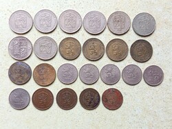Csehszlovákia 24 db Különböző Érme 50 Halierov 1,2 Korona 1962-1991