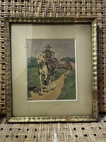 Lovas pipával, bottal (Juszkó Béla)