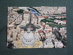 Képeslap,Olaszország,Róma,Vaticano,Vatikán,Szent Péter bazilika,tér,városi látkép,részlet,1984-