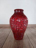 Régi Zsolnay modern repesztett eozin mázas váza