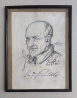 Pérely Imre(1898-1944): Luigi Pirandello Nóbel-díjas író portréja. Róma 1924.