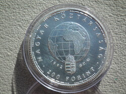 1992 Veszélyeztetett állatvilág - Fehér gólya ezüst 200 Forint BU emlékérme