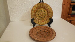 Óbányai népi kerámia , korongozta  készítette  Teimel István 1984. ben  16 cm , 2 db