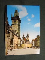 Képeslap,Csehország,Praha,Prága,Malostranská mostecká věž,Malá Strana hídtorony,városi részlet,1980-