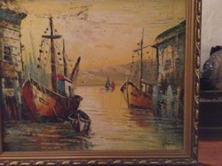 Atmospheric Harbor Scene