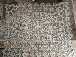 HATALMAS 225 CM AVATATLAN SZECESSZIÓS ART NOUVEAU TERÍTŐ VERTCSIPKE VERT CSIPKE MAGYAR KÉZIMUNKA