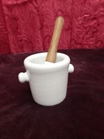 Nagy méretű porcelán mozsár eredeti törőjével Drasche Fayance Gyár terméke