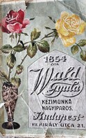 Cca. 1889 MAGYAR KÉZIMUNKA KATALÓGUS 352 OLD. ÁRJEGYZÉK REKLÁM WALD GYULA BUDAPEST KIRÁLY UTCA