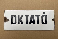 Oktató - domború zománctábla