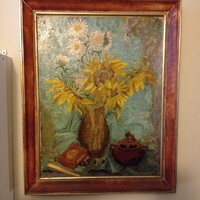 Heintz Henrik (1896-1955) Napraforgós csendélet 1947.