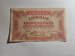 1946-os 1000000 Adópengő fordított címeres és amelyeknek VF++
