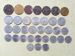 Magyarország 34 db Különböző Érme 10,20,50 Fillér 1,2,5,10,20 Forint 1968-1991