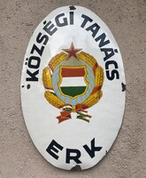 Községi Tanács Erk - ovális, domború zománctábla