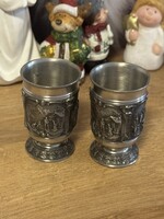 Ón ritka ès egyedi díszes domborműves feles pohàr 2 db