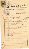 Számla: Vas András tégla-és cserépgyár, Szeged 1911.