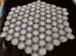 ART DECO DEKO JUDAIKA HATÁGÚ 81 cm CSIPKE TERÍTŐ ASZTALKÖZÉP MAGYAR APRÓLÉKOS MAGYAR CÉRNA KÉZIMUNKA