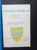 ZA645.11 LENINVÁROS- Emléklap - Papp Gazsi Imre - LMTK  MTK  úszó és kajak -kenu tanmedence építése