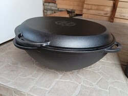 New 3-in-1 Dutch Cast Iron Wok Uzbek Cauldron Frying Pan Grill Plate