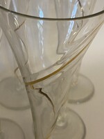 Vintage svéd Kosta Boda aranyvonallal díszített pezsgőspohár készlet 6 db