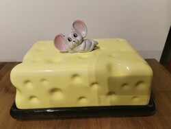 Kerámia,sajt tartó  - egérke