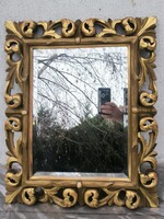 Antik dúsan faragott Florentin keret csiszolt tükör Fekvő àlló. Dekoráció festményhez