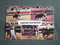 Képeslap,Franciaország,Course landaise,Toros,bikaviadal aréna látkép,részlet,1970-