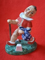 Ritka, ANTIK PIRKENHAMMER vándor porcelán figura